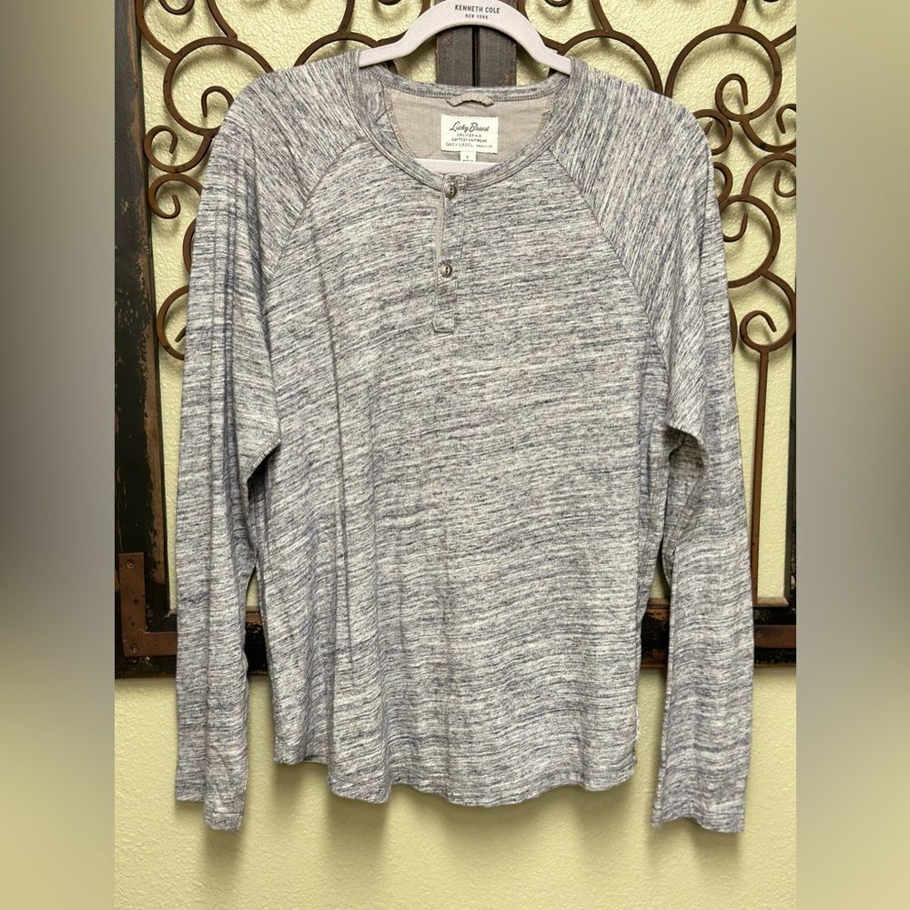 Lucky Brand long sleeve grey button top